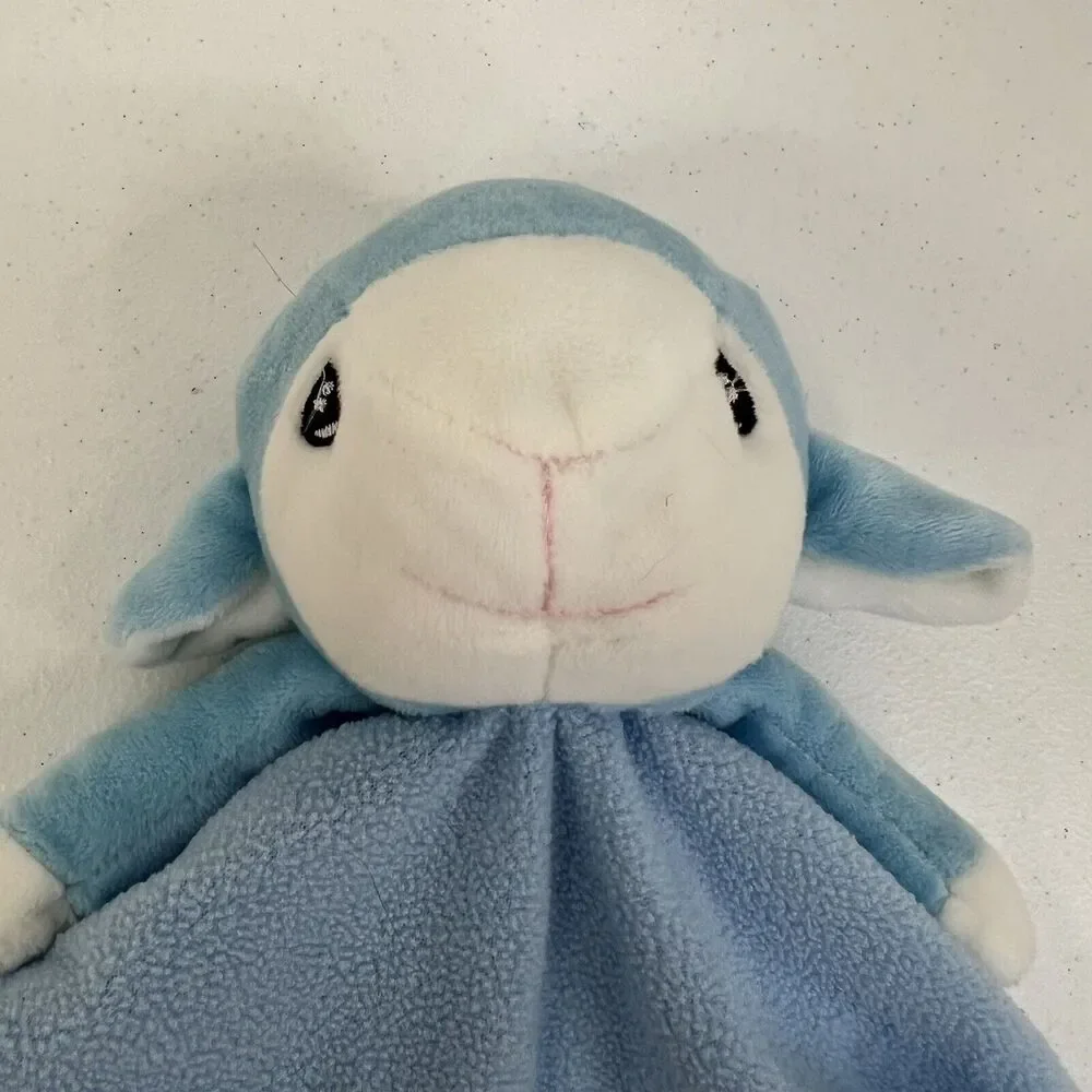 Precious Moments Jesus Loves Me Lamb Sheep Baby Security Blanket Lovey Blue Nunu